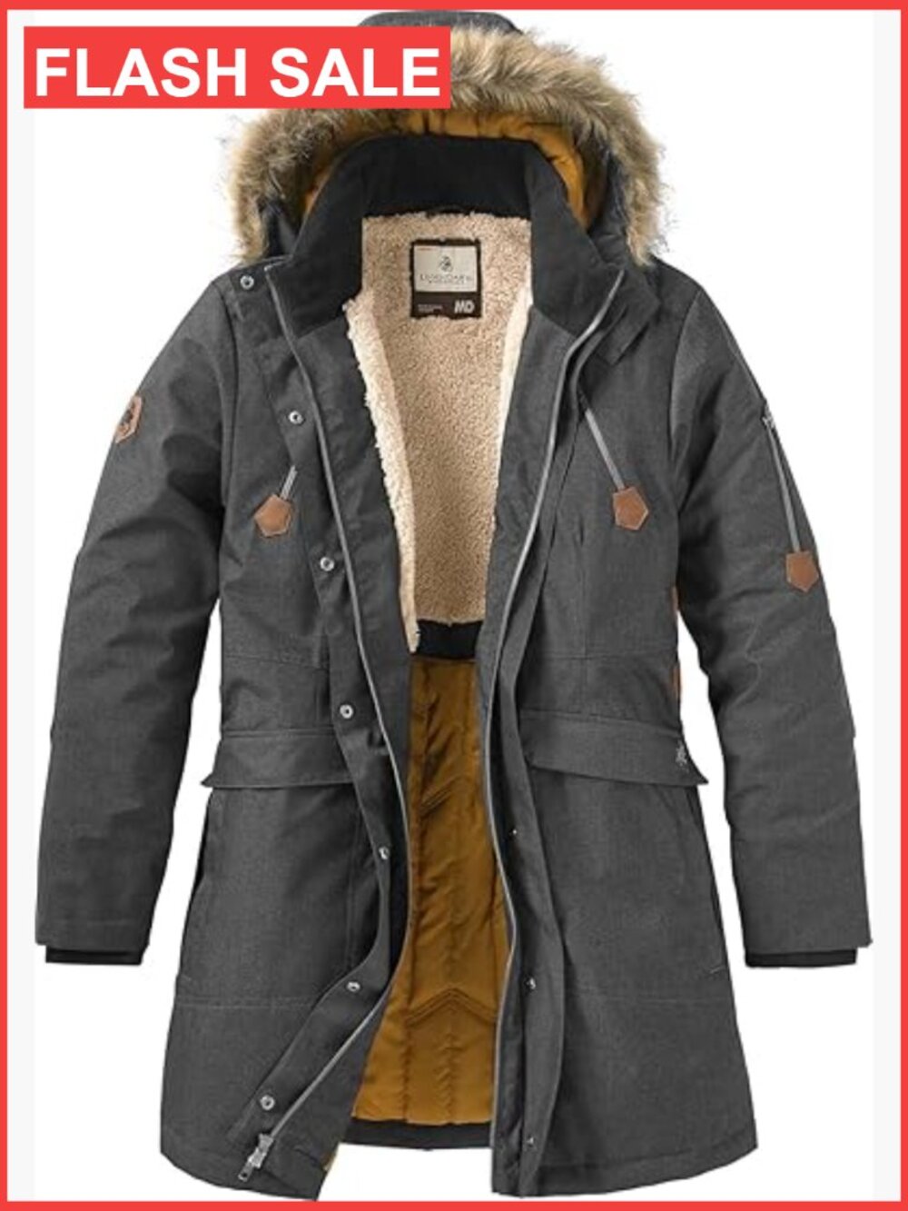 Womens Parka with Hood Water Resistant Shell Polyfill Insulated Winter Coat